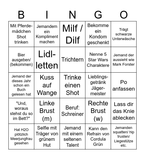 Suff Bingo Card