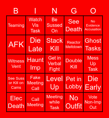 Among Us Bingo! Bingo Card