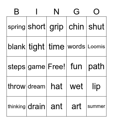 2023 Summer School Bingo Card