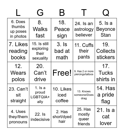 QUEER BINGO Card