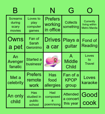 Getting to Know Bingo Card