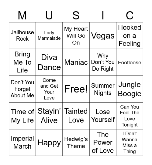 Barrels and Amps Bingo Card