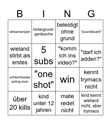 Fortnite Bingo Card