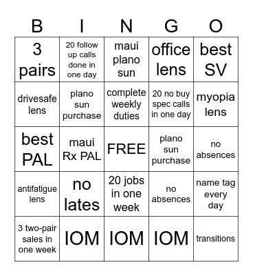 July Bingo Card