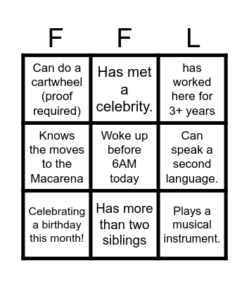 Summit Bingo Card