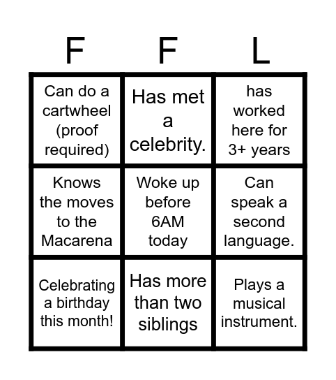 Summit Bingo Card