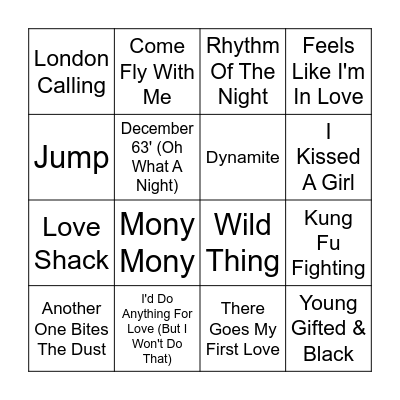 Pick N Mix Bingo Card