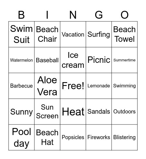 Beat the Heat Bingo Card