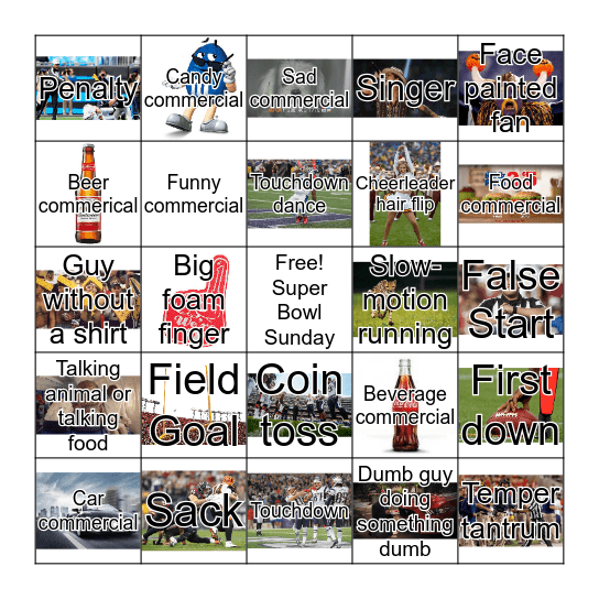 Super Bowl 50 Bingo Card