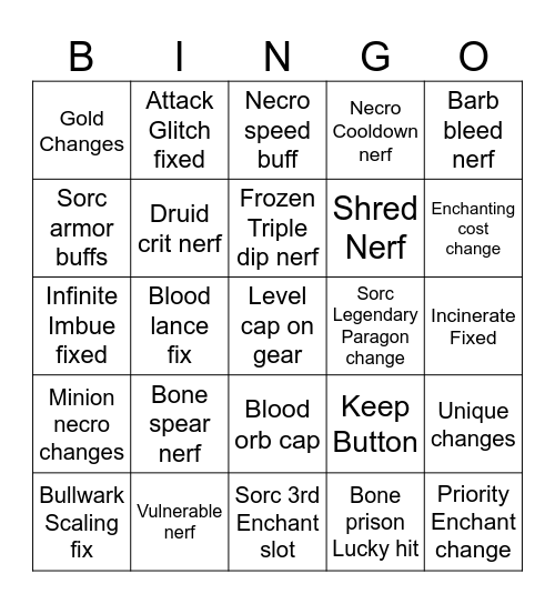 1.1 Diablo 4 Bingo Card