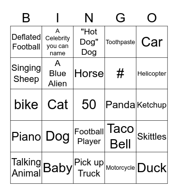 SUPER BOWL 50 * Commercial Bingo Card