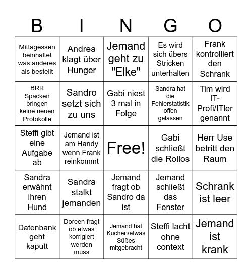 PD Bingo Card