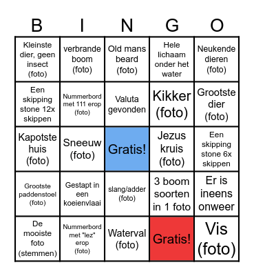 Vakantie Bingo 2023 Bingo Card