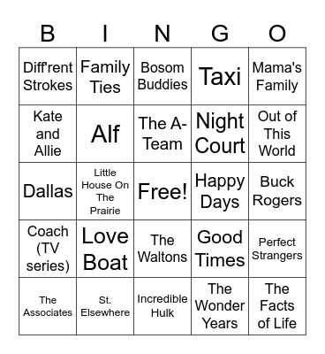 56 - TV Shows Bingo Card