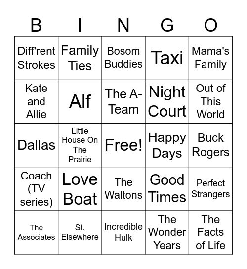 56 - TV Shows Bingo Card