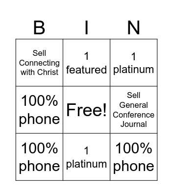 Bountiful Bingo Card