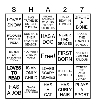 BEACH BLANKET BINGO Card