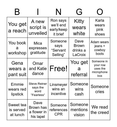 Team MOSAIC Bingo Card