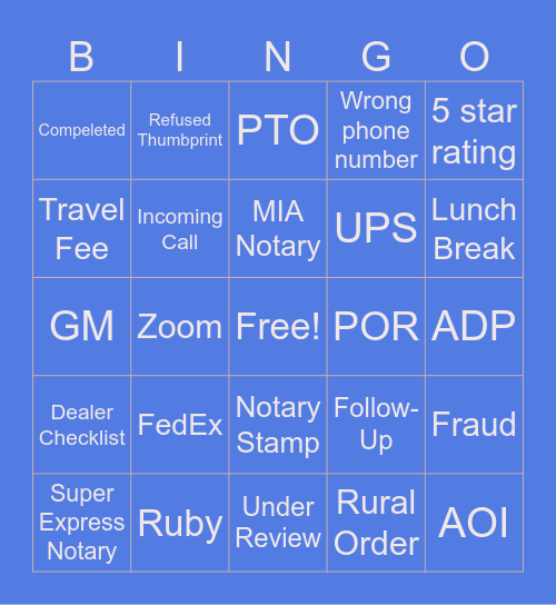 Mav Bingo! Bingo Card