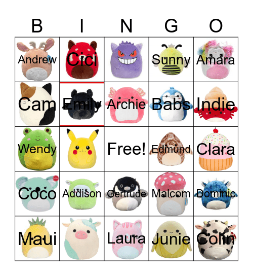 Squishmallow Bingo! Bingo Card