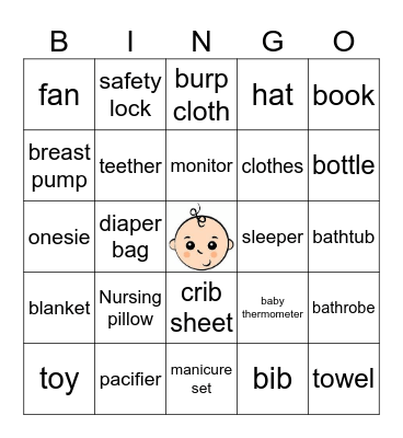 Baby Williams Bingo Card