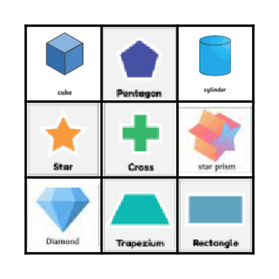 SHAPES Bingo Card SHAPES Bingo Card