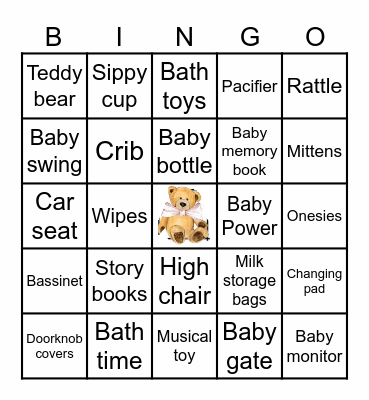 Baby Bingo Card