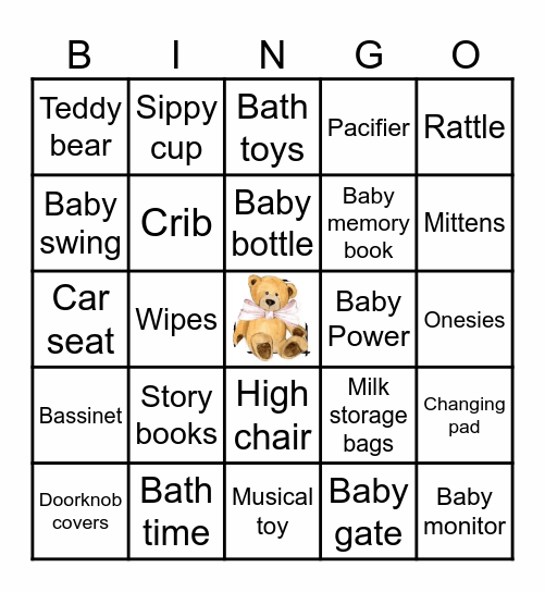 Baby Bingo Card