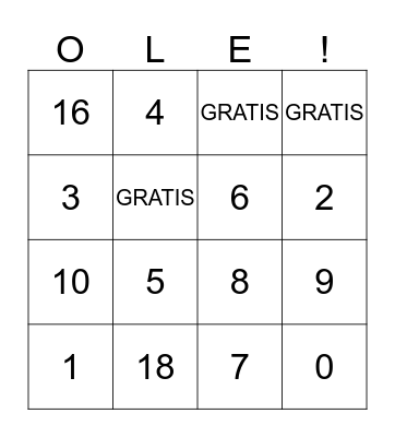 Los Numeros Bingo Card