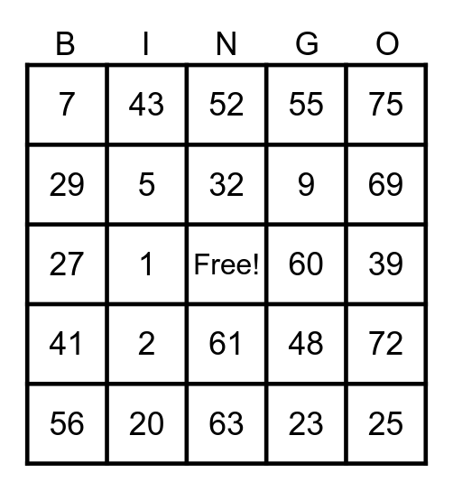 Chael’s Super Lucky Card Bingo Card