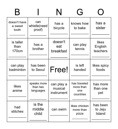 Find someone who.... Bingo Card