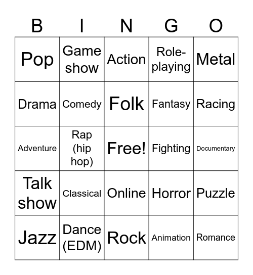 vocabulary M 3 unit 3 1 Bingo Card