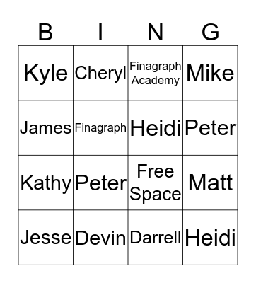 Finagraph Bingo Card