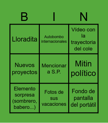 CLAUSTRO Bingo Card