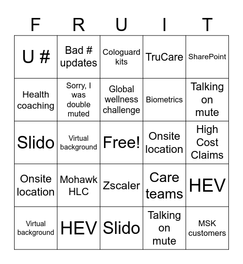 7.21.23 Bingo Card