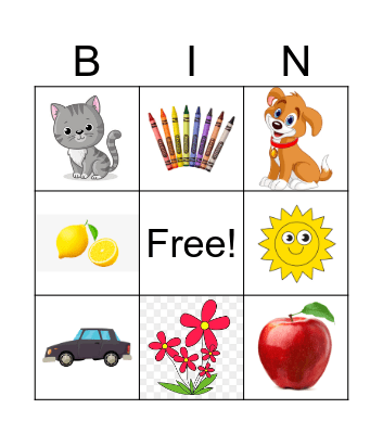 vocabulary Bingo Card