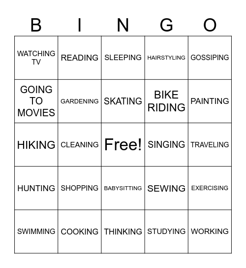 WHAT WOMEN DO Bingo Card