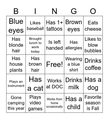 TEAM BUILDING Bingo Card