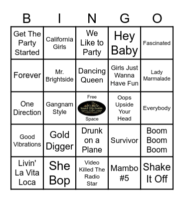 The Stones "Cheesy Songs" Bingo Card