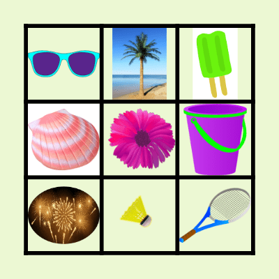 Summer Days Bingo Card