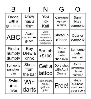 Thursday! Bingo Card