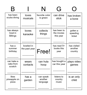 Someone who... BINGO Card