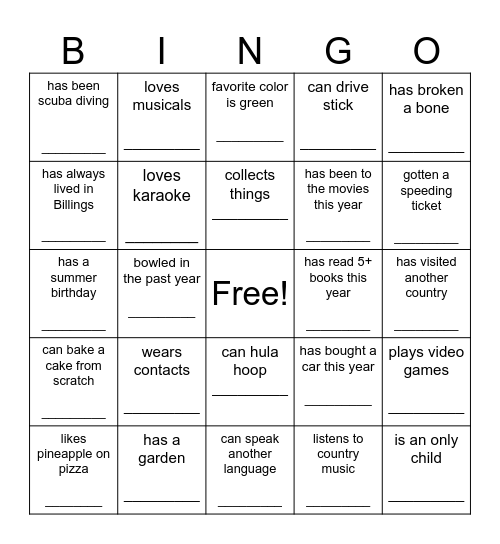 Someone who... BINGO Card