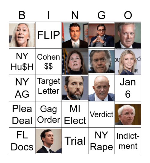 JUSTICE BINGO Card
