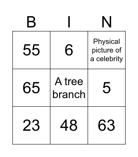 Number Bingo 1-75 Bingo Card