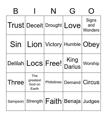 VBS 2023 Bingo Card