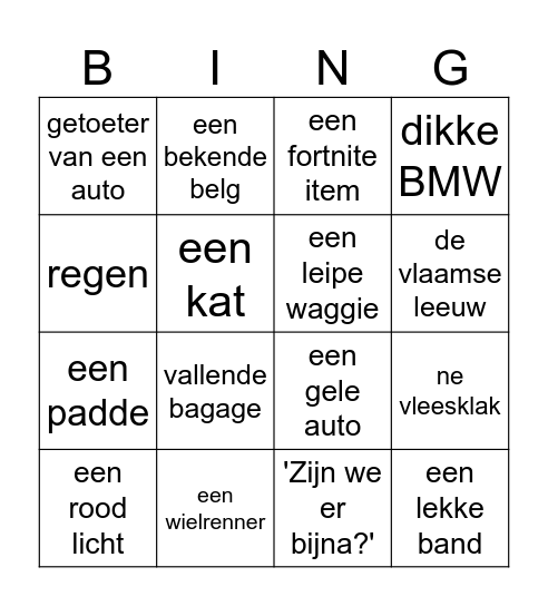 Bingo Card