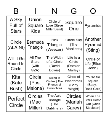 All of the Shapes Bingo Card