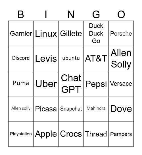 LOGO Bingo Card