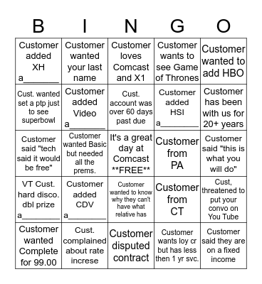 Name:_____________Disco Bingo (please provide acct. # for anything with a______ at the bottom) 1 Square Per Account Bingo Card